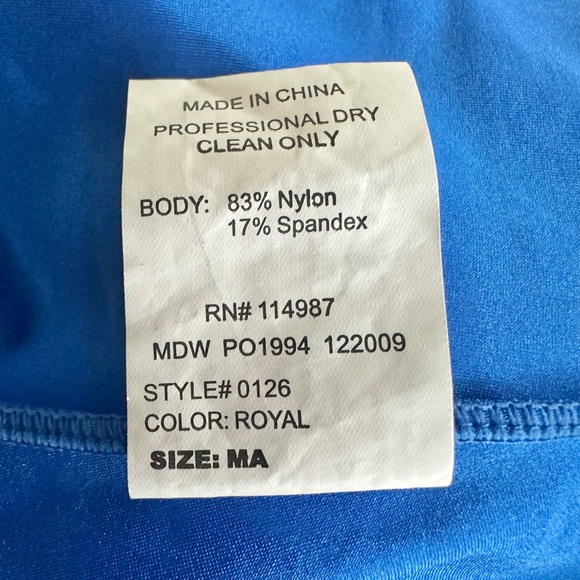 Revolution Dance Costume Blue & Silver Sequins  Sleeveless Tunic Size Med Adult - Picture 8 of 11